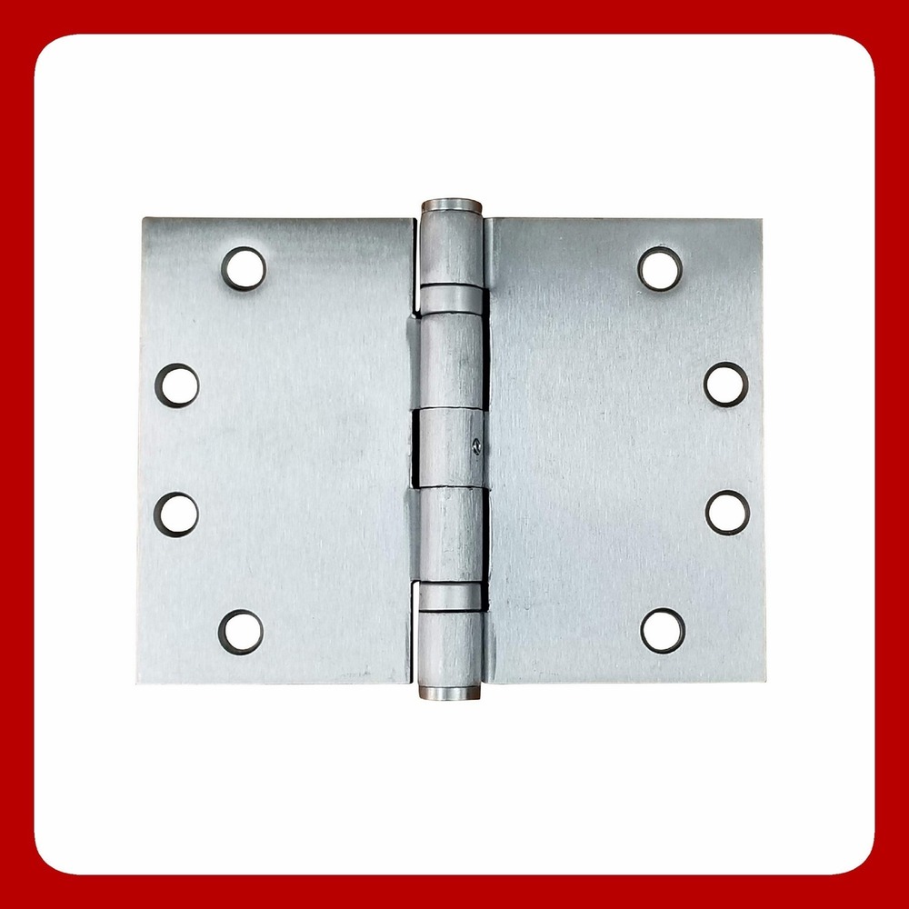 4.5x6 Wide Throw Door Hinge Satin Chrome Ball Bearing 1 Pack New Hinge Outlet